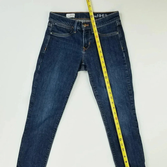 Gap 1969 26/2R Legging Women's Blue Denim Raw Hem/Slit Jeans Size 26X29 - Picture 10 of 11